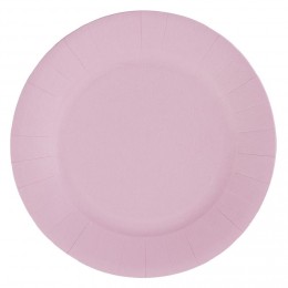 Assiette en carton rose confetti biodégradable Ø18 cm x10