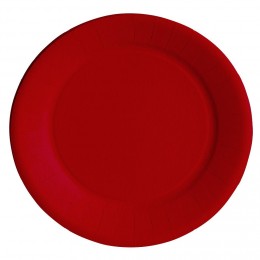 Assiette en carton rouge biodégradable Ø23 cm x10