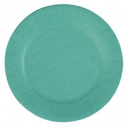 Assiette en carton vert émeraude biodégradable Ø18 cm x10
