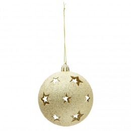 Boule de Noël dorée déco étoile Ø8 cm
