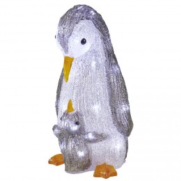 Pingouin lumineux acrylique H30cm 30 LED blanc froid