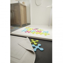 Patin antidérapant forme pièce de puzzle coloré 15x15 cm x4
