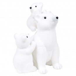 Décoration de Noël famille d'ours blanc à poser