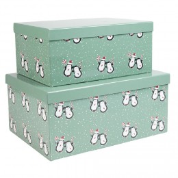 Boîte Noël design Pingouins
