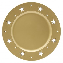 Sous assiette plastique motif étoile doré