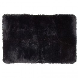 Tapis rectangulaire shaggy noir L90X130 cm