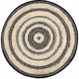 Tapis rond tissé plat Ø100cm effet tufté spirale