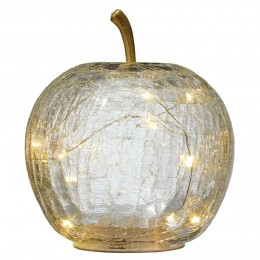 Décoration pomme en verre avec guirlande à led