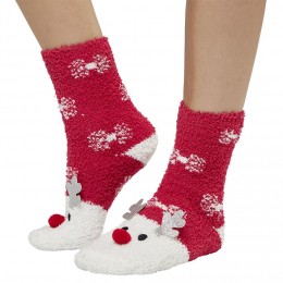 Coffret chaussettes de Noël cocooning modèle Renne rouge blanc