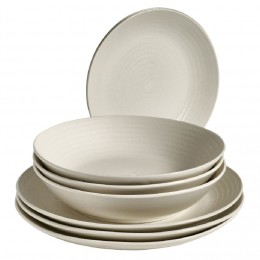 Service vaisselle porcelaine blanc 18 pièces