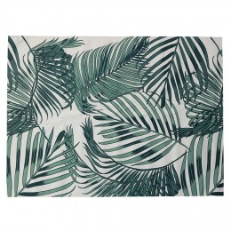Tapis de jardin imprimé feuillage tropical vert blanc