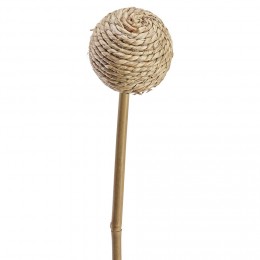 Fleur artificielle forme boule avec tige bambou H100cm