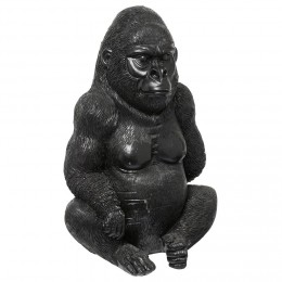Gorille assis en résine noir H34cm