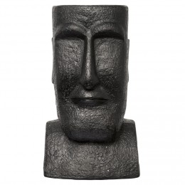 Pot statue île de Pâques noir H40cm