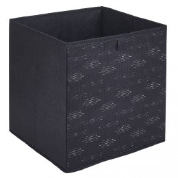 Panière cubox symbole traits horizontaux noirs et blanc 31x29x31cm