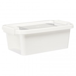 Boîte de rangement avec couvercle blanc transparent 4L