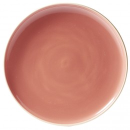 Assiette plate faïence Terracotta avec liseré crème