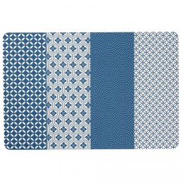 Set de table plastique motif graphique bleu et blanc 45x30 cm