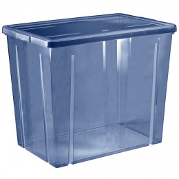 Boîte de rangement en plastique bleu 82L