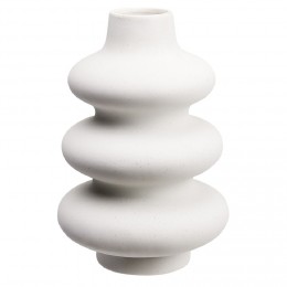 Vase en céramique blanc design courbe