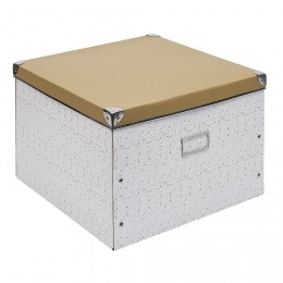 Boîte de rangement en carton design bicolore motif terrazzo