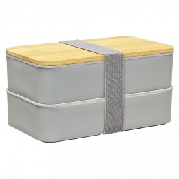 Lunch box couvercle bambou x2