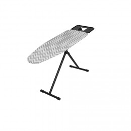 Table à repasser motif zig zag gris et blanc 162x46xH60/90cm