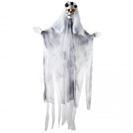 Mariée squelette animé Halloween calavera H120cm