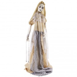 Femme zombie mariée animée Halloween H150cm