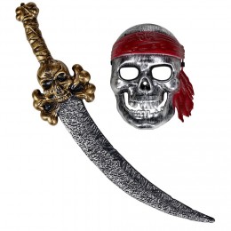 Kit pirate Halloween épée et masque adulte