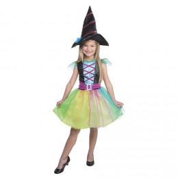 Déguisement enfant Halloween sorcière tutu multicolore 7/10 ans