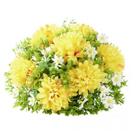 Boule chrysanthème jaune fleur artificielle Ø27xH18cm