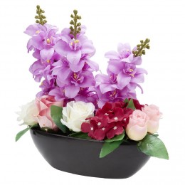 Pot fleur artificielle violette L30xl14xH47cm