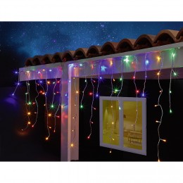 Guirlande solaire bordure de toit 400 LED multicolore clignotant 14,8m