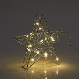 Étoile lumineuse en métal 15 LED blanc chaud H15 cm