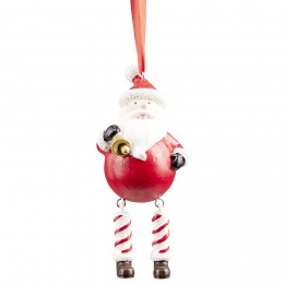 Suspension Père Noël rouge et blanc H12cm