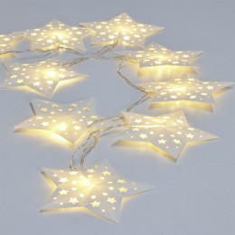 Guirlande lumineuse 10 LED étoiles blanc chaud L.1,35 m