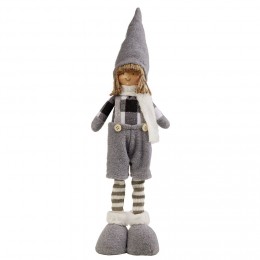 Gnome de Noël avec jambes extensible gris H.54