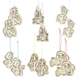 Suspension de Noël en bois Disney Princesses x12