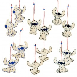 Suspension de Noël en bois Disney Stitch x12