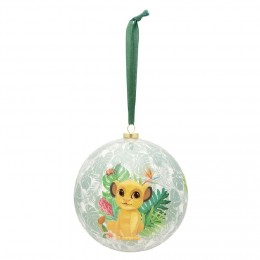 Boule de Noël en verre Disney Le Roi Lion verte et blanche Ø9,5cm