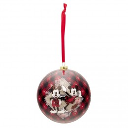 Boule de Noël Disney Minnie Mickey rouge et noire Ø10cm