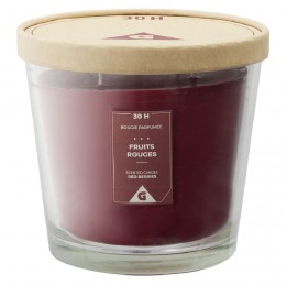 Bougie parfumée dans verre senteur fruits rouges Ø13,5xH12,5cm 30H