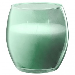 Bougie XL dans verre coloré vert senteur eucalyptus 36H