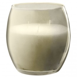 Bougie XL dans verre coloré blanc senteur vanille 36H