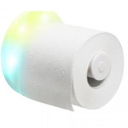 Porte papier toilettes lumineux blanc