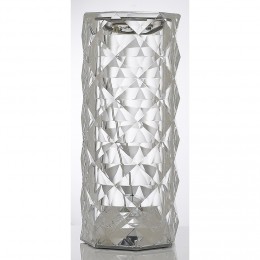 Lampe de table cylindrique design cristal transparent