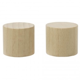 Embout de tringle forme bouchon en bois certifié FSC® Naturel Ø20 mm x2