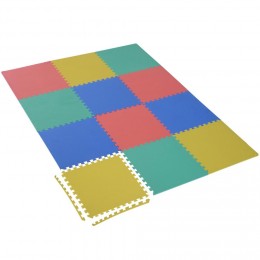 Tapis de sol en mousse tapis puzzle interconnectables dim. 63L x 63l x 1H cm 12 pièces grande surface 4,32 m² multicolore
