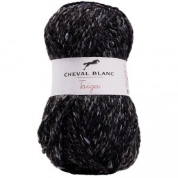 Pelote acrylique laine fil épais mélange Taïga 404 noir